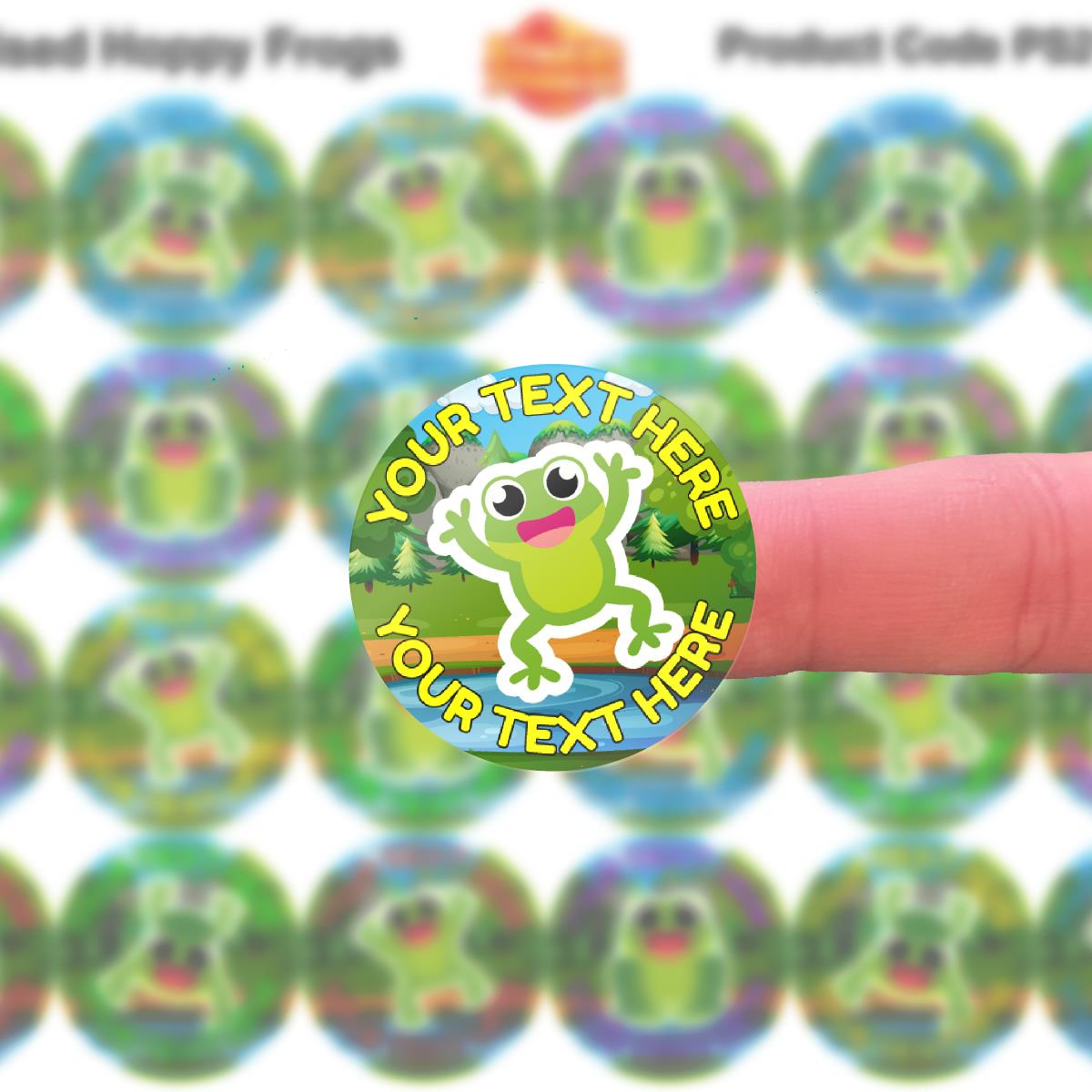 144 Personalised Hoppy Frog RWI 30mm Reward Stickers for School Teachers, Parents