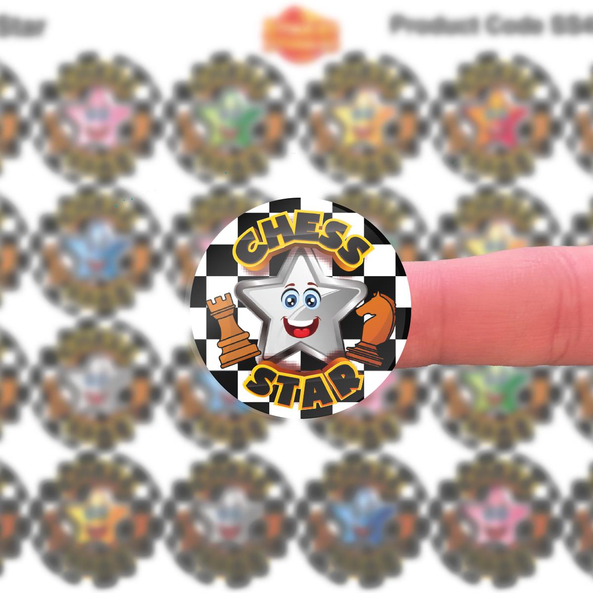 144 Chess Star 30mm Reward Stickers for Tournaments, School Teachers, Parents and Nursery