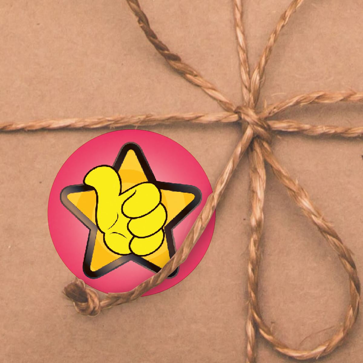 Teacher Reward Stickers - 30mm Glossy - Star Thumbs Up - 144 Stickers