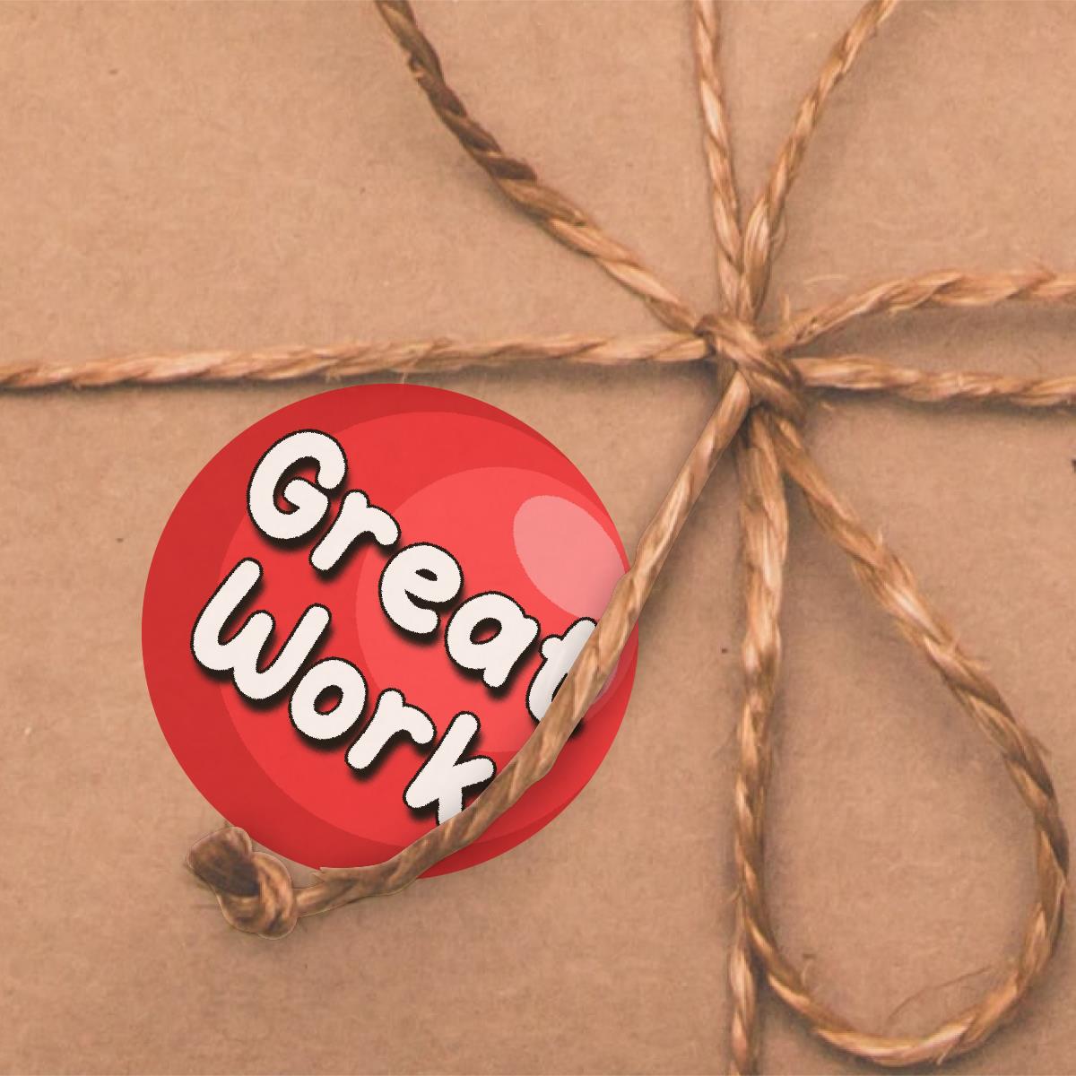 144 Red Clown Nose Praise Words - 30mm - Glossy Reward Stickers for Teachers & Parents