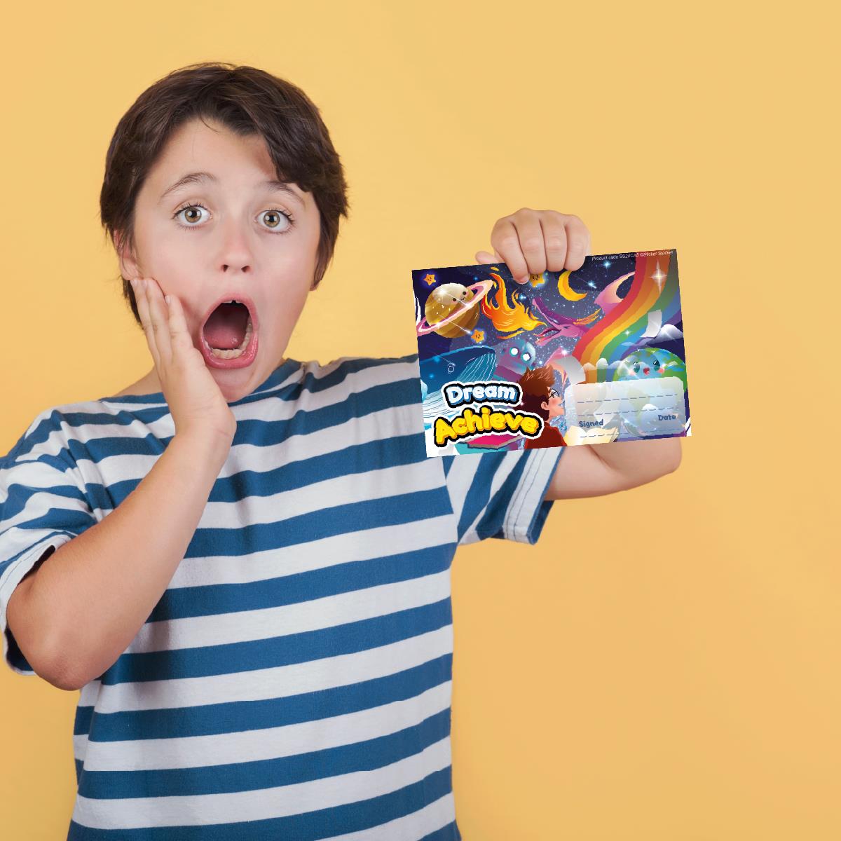 30 Dream Achieve Award certificates for school teachers, 250gsm A5 silk finish card