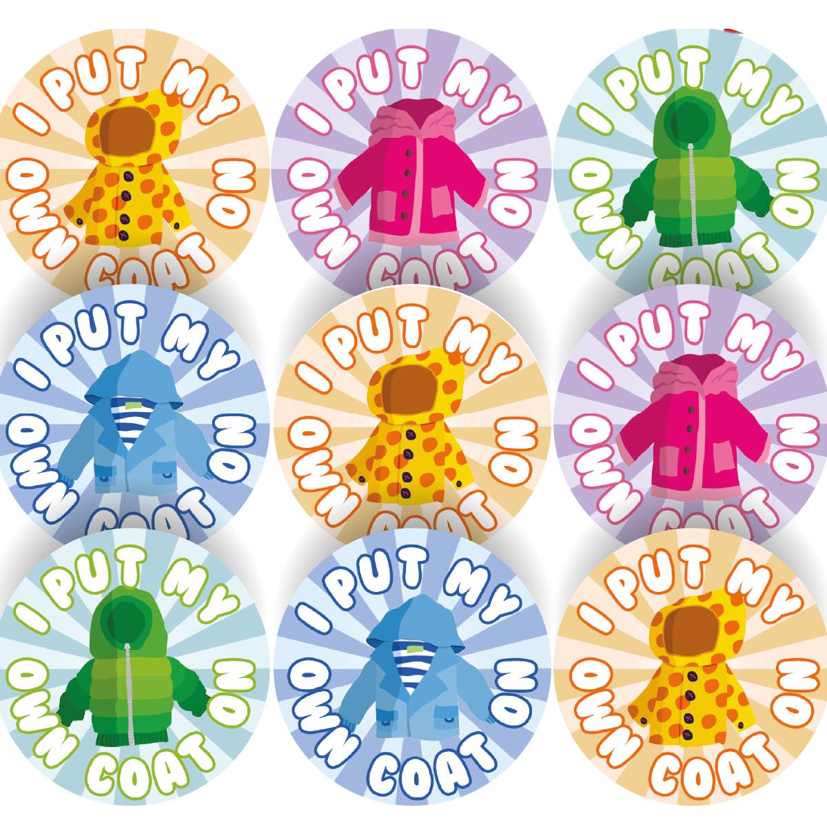 144 I Put My Own Coat On 30mm Reward Stickers for Teachers and Parents