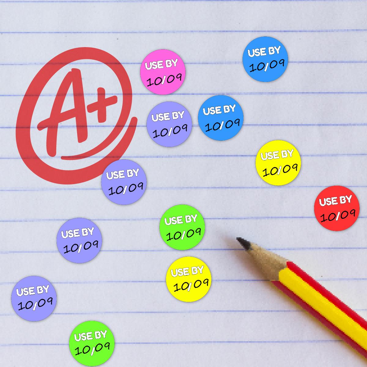 900 Use By Date Dots 10mm Spot Stickers for Teachers Planners Parents Kitchen