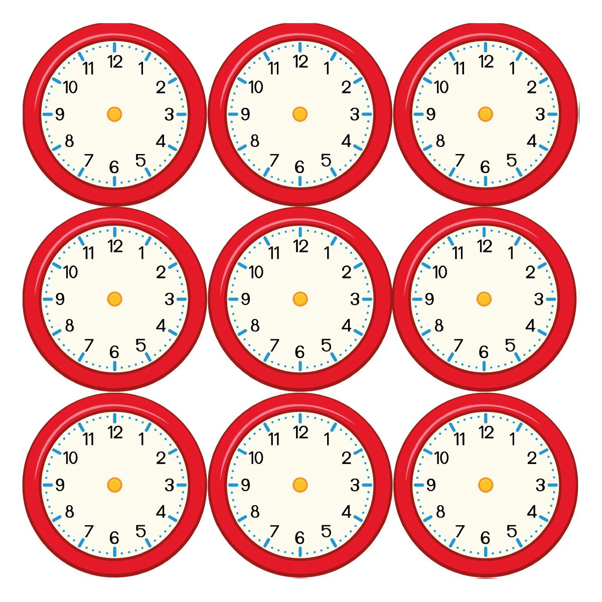 144 Blank Clocks - 30mm - Glossy Reward Stickers for Teachers & Parents