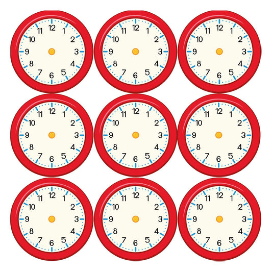 144 Blank Clocks - 30mm - Glossy Reward Stickers for Teachers & Parents
