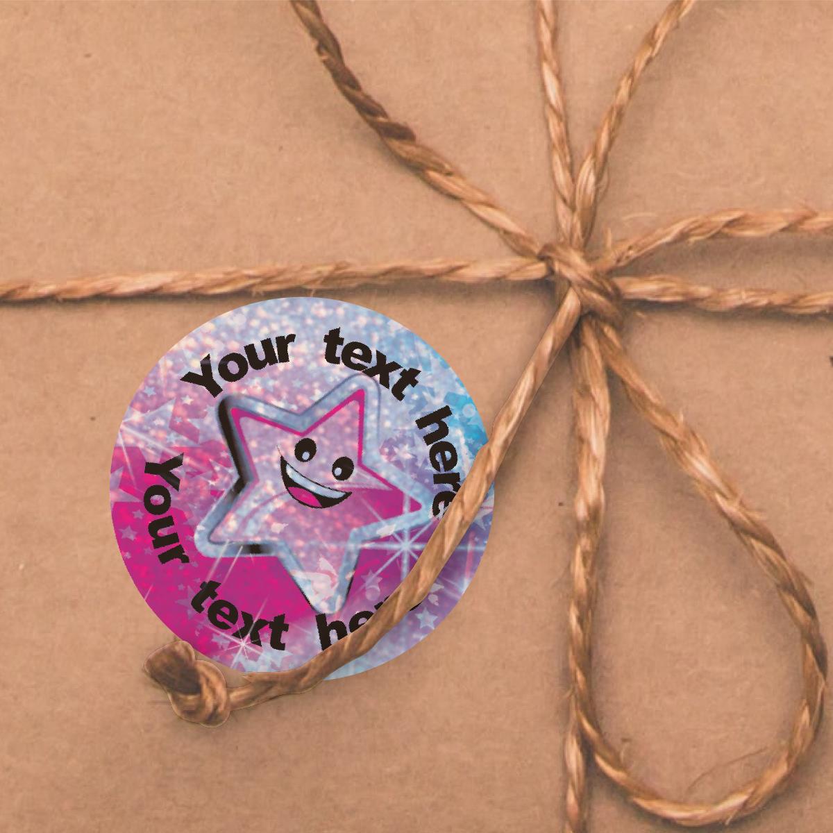 96 Personalised Sparkle Superstar 30mm Reward Stickers + 60 Free Sparkle Smiles for School Teachers, Parents and Nursery