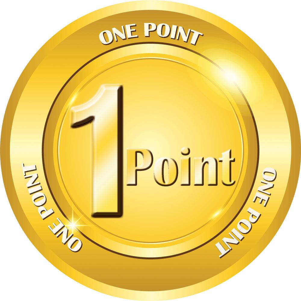 144 One Point Coin  - 30mm - Glossy Reward Stickers for Teachers & Parents