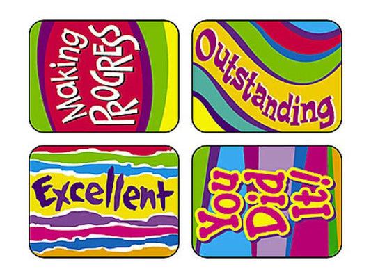 TREND 100 Large Outstanding Words Applause reward stickers
