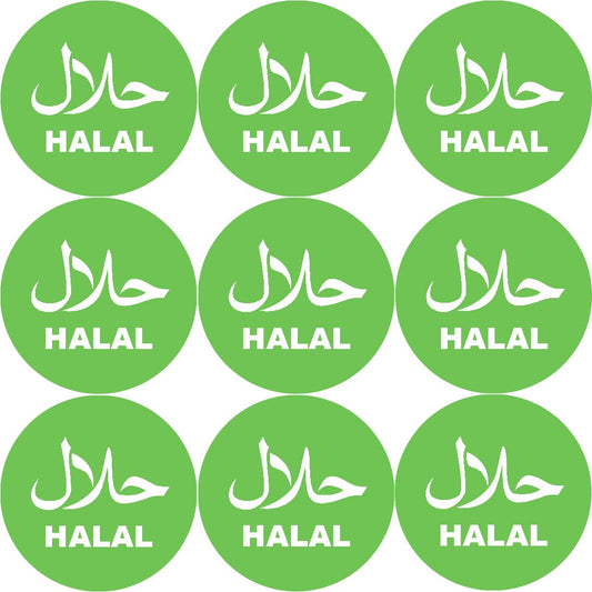 144 Halal themed 30mm Stickers Glossy Recycle Packaging Labels
