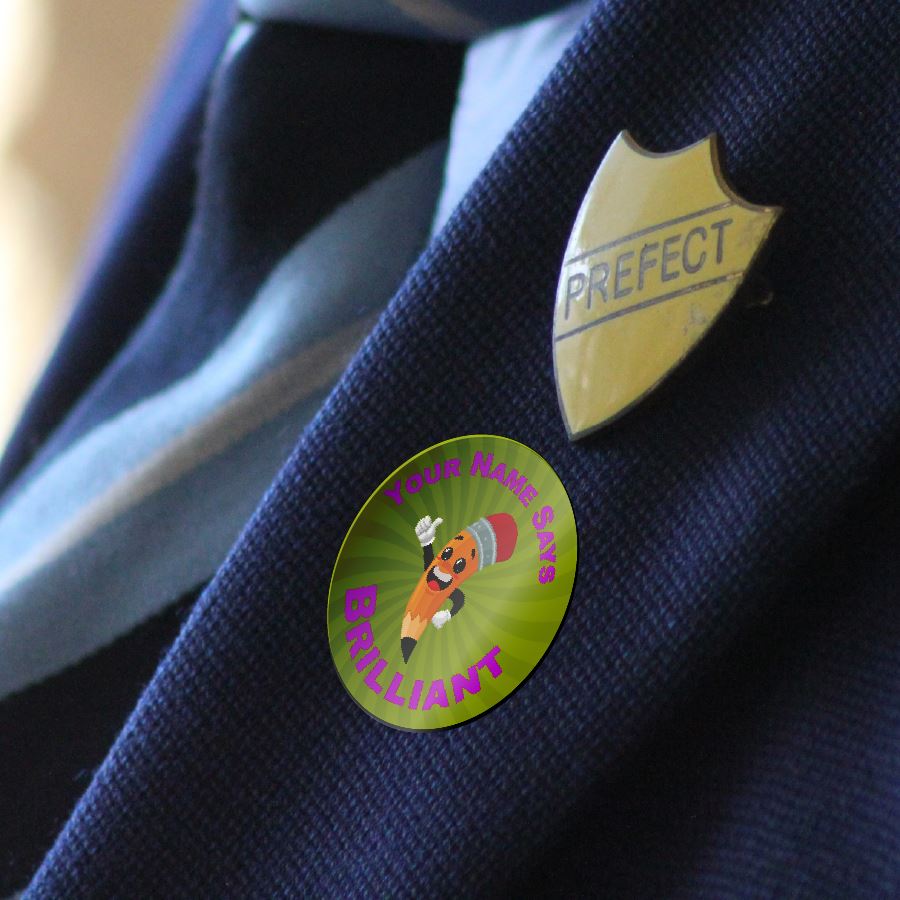 144 Personalised School Time Praise Words 30mm Reward Stickers for School Teachers, Parents and Nursery