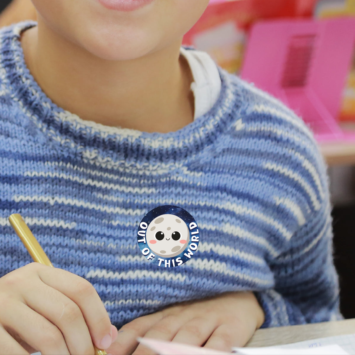 144 Over The Moon Children's Reward Stickers - 30mm - Teacher Parents School