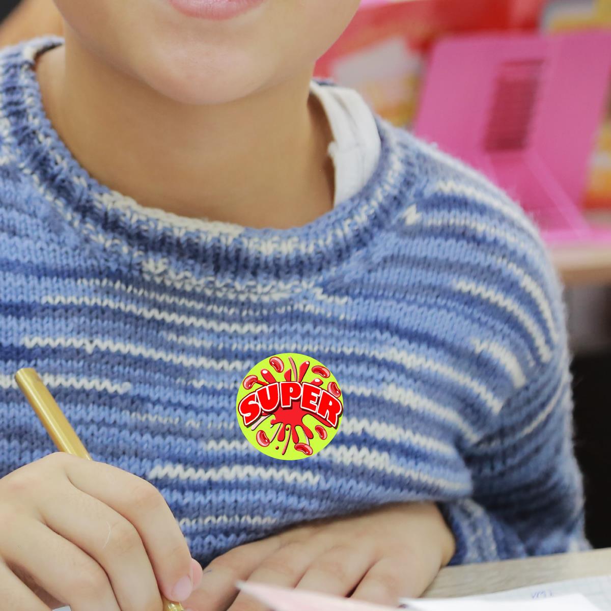 120 Jellybean Burst Scented  30mm Reward Stickers for Teachers, Parents and Party Bags