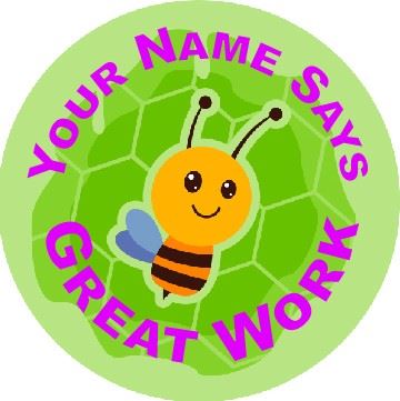 144 Personalised Praise Bee 30mm Reward Stickers for School Teachers, Parents and Nursery