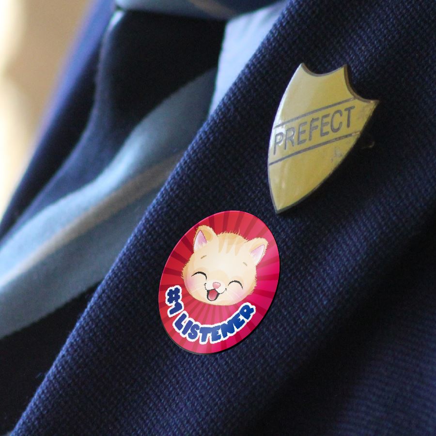 144 Lovely Listener - 30mm - Glossy Reward Stickers for Teachers & Parents