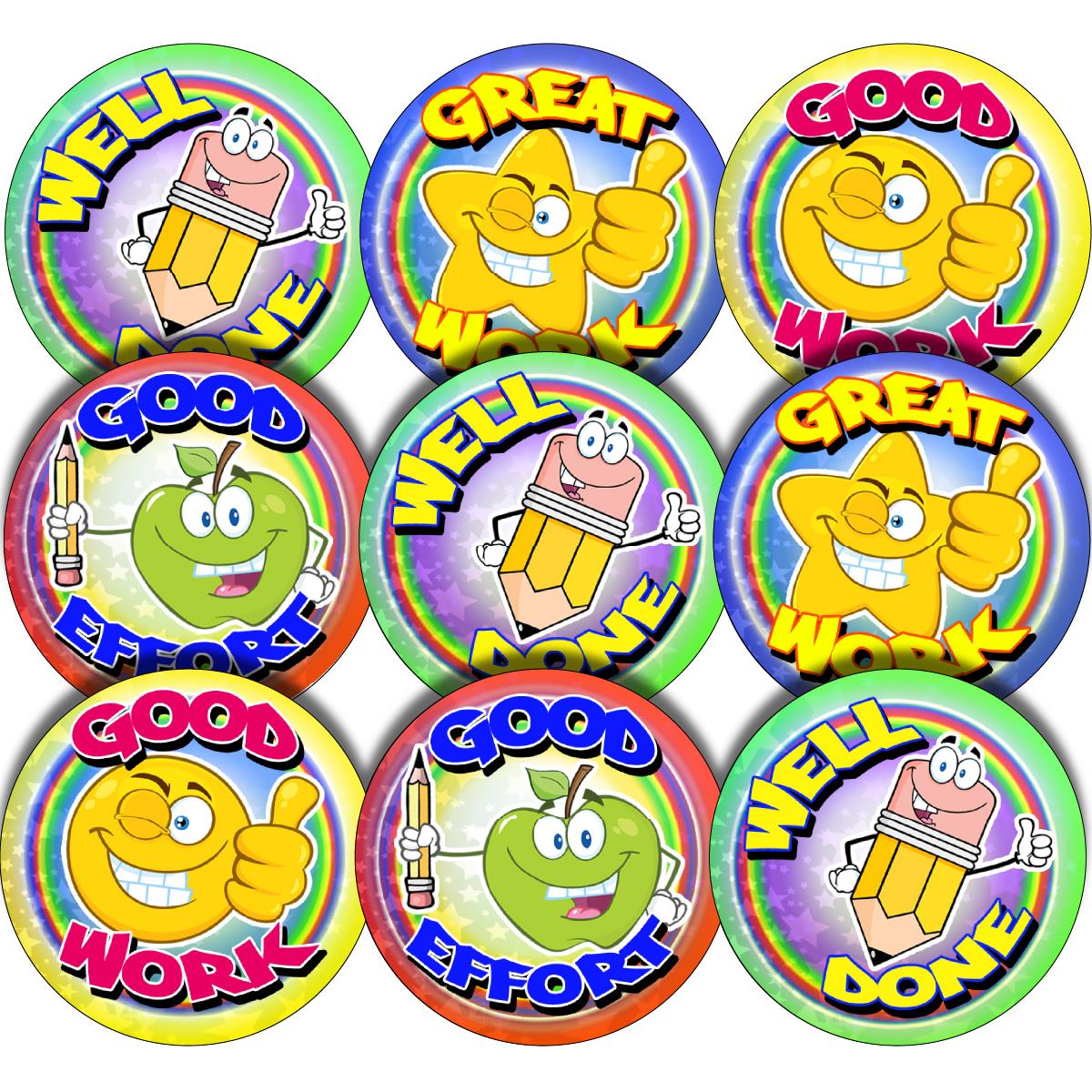 144 Good Work 30mm Reward Stickers for Teachers, Parents and Party Bags