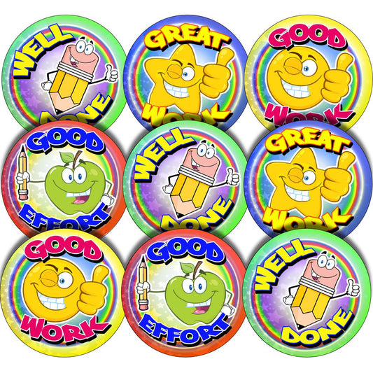144 Good Work 30mm Reward Stickers for Teachers, Parents and Party Bags