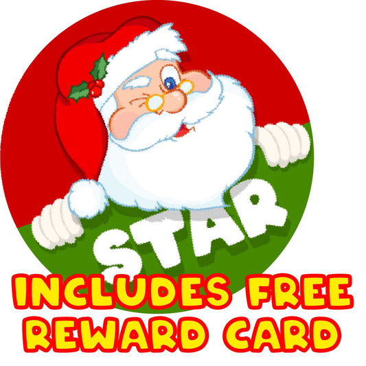 144 Santa Praise Words 30mm Glossy Christmas Reward Stickers