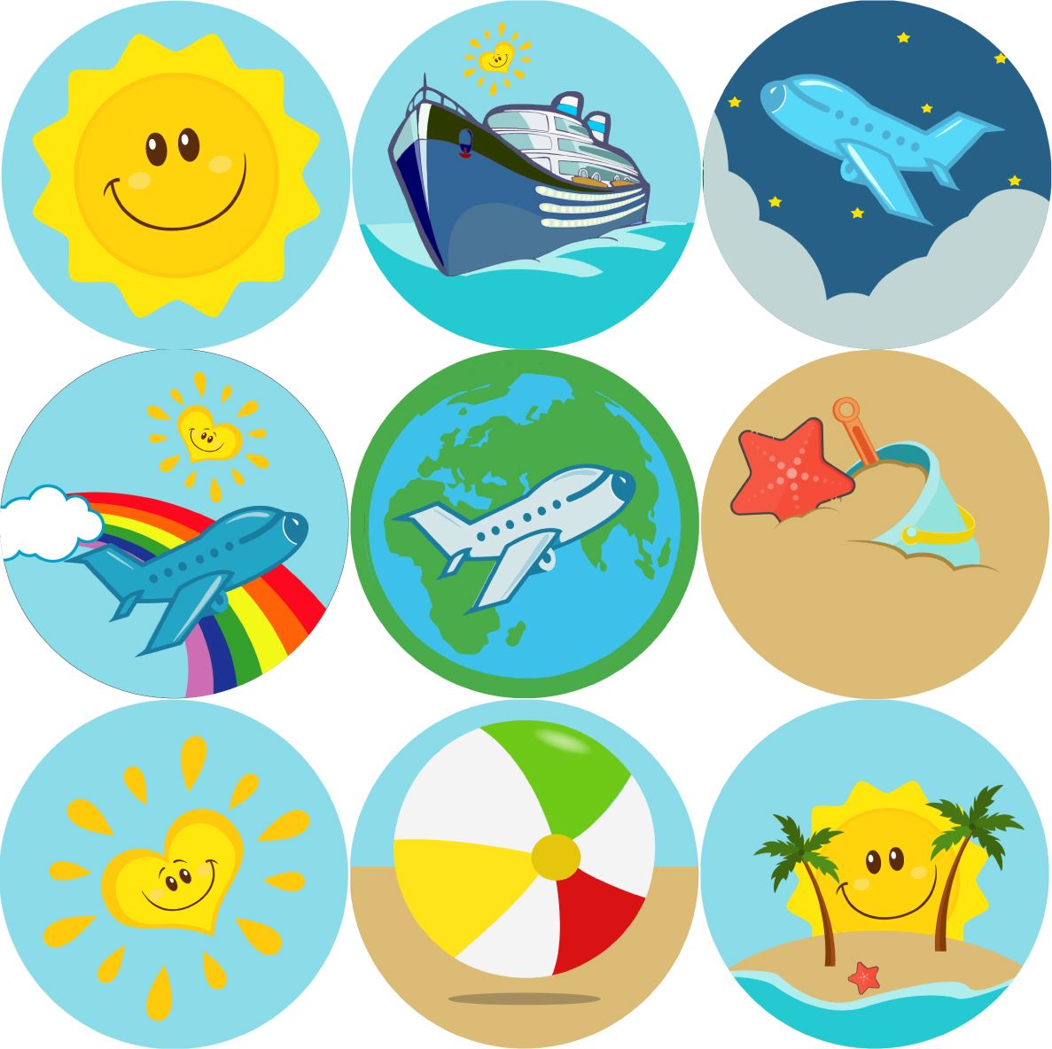 144 Happy Holiday 30mm Stickers for School Teachers, Parents and Nursery