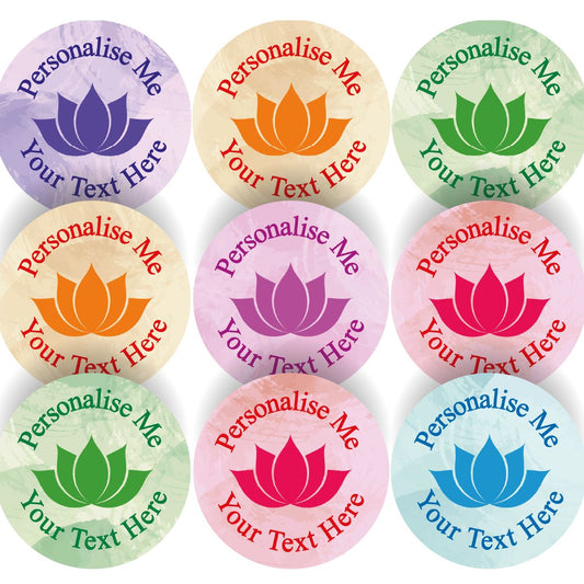 144 Calm Lotus Personalised 30mm Reward Stickers for School Teachers