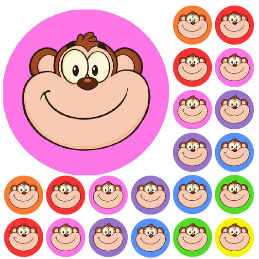 900 Colourful Mini Monkeys 10mm Spot Reward Stickers for Teachers and Planner Charts