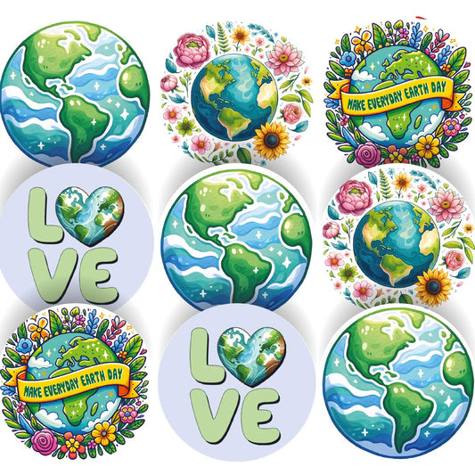 144 World Earth Day Awareness Stickers - 30mm - Teacher Parents School Nursery