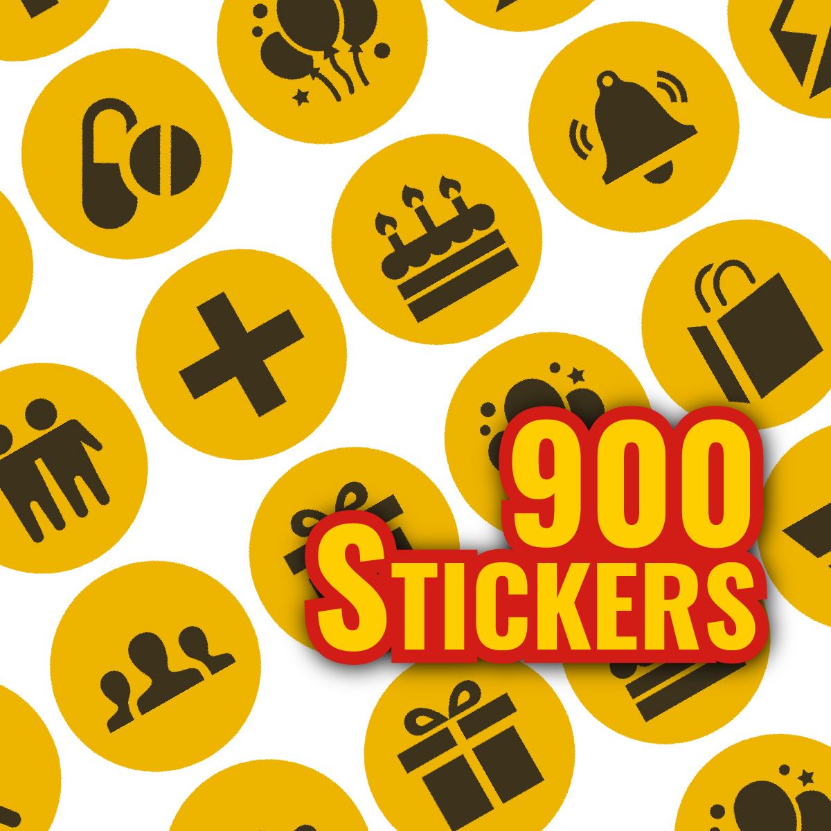 900 Yellow Mini Planner Dots 10mm Everyday Motivational Spot Diary Stickers