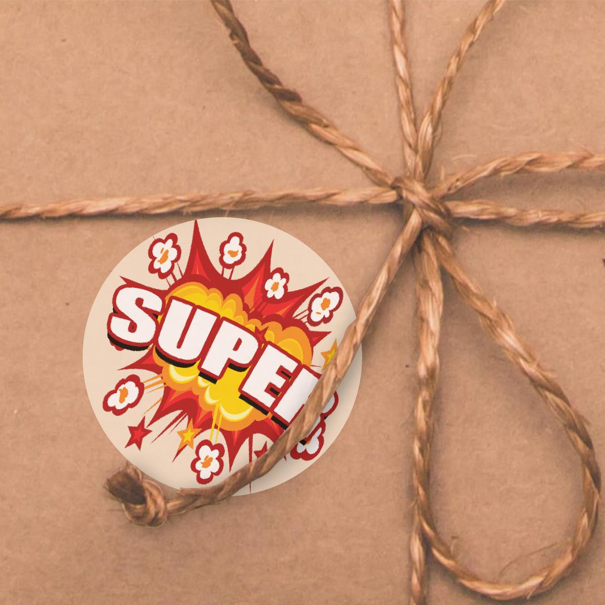 120 Popcorn Praise Words 30mm Popcorn Scented Reward Stickers for Teachers, Parents and Party Bags