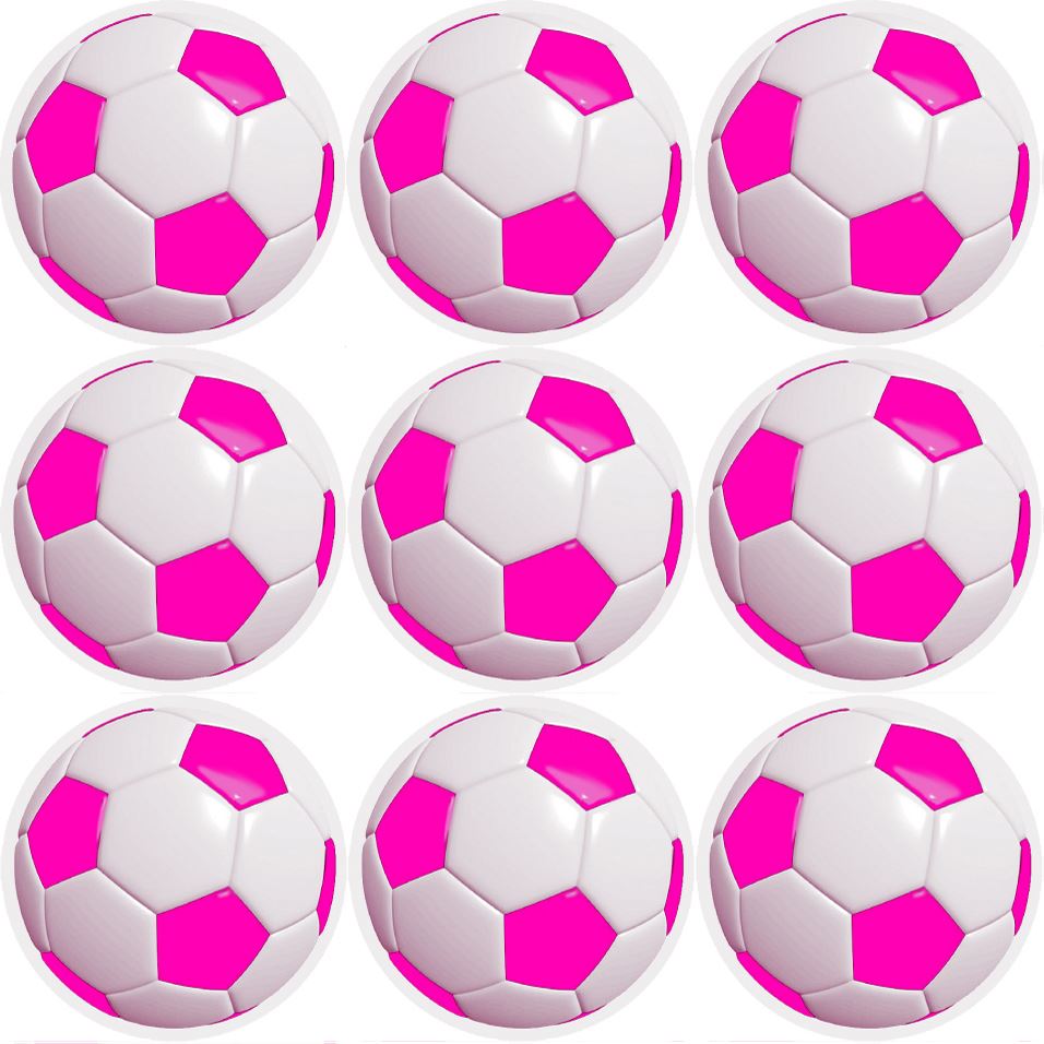 144 Pink Football 30mm Children's Reward Stickers for Teachers or Parents and Party Bags