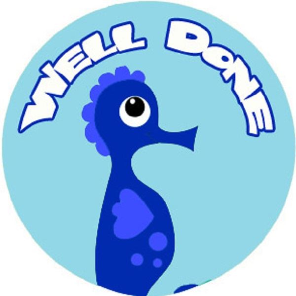 144 Deep Blue Sea Praise Words 30mm Children's Reward Stickers for Teachers or Parents