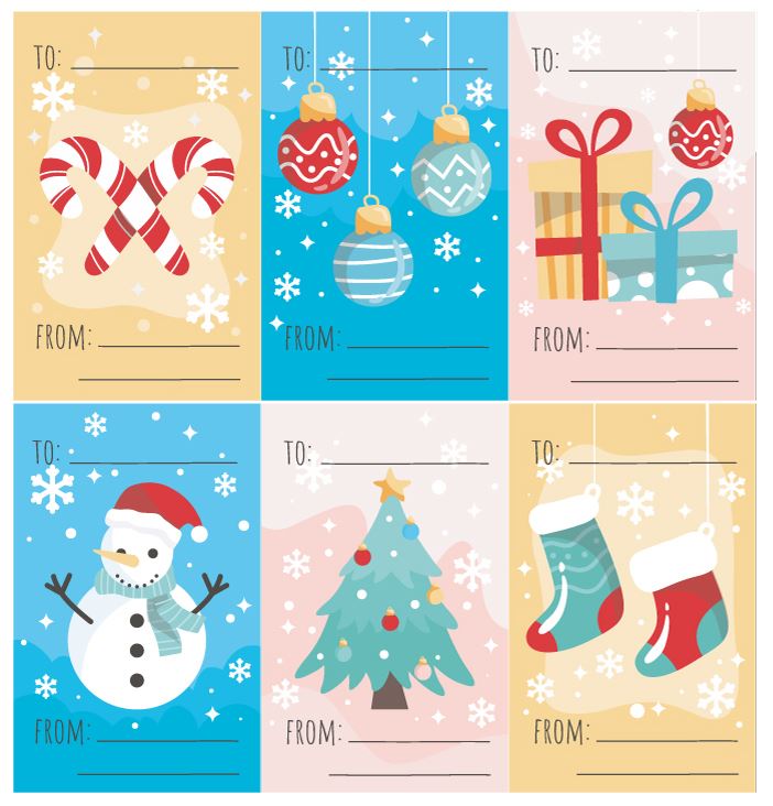 72 Christmas Self Adhesive labels 45mm Stickers Gifting Tags Present Name Labels