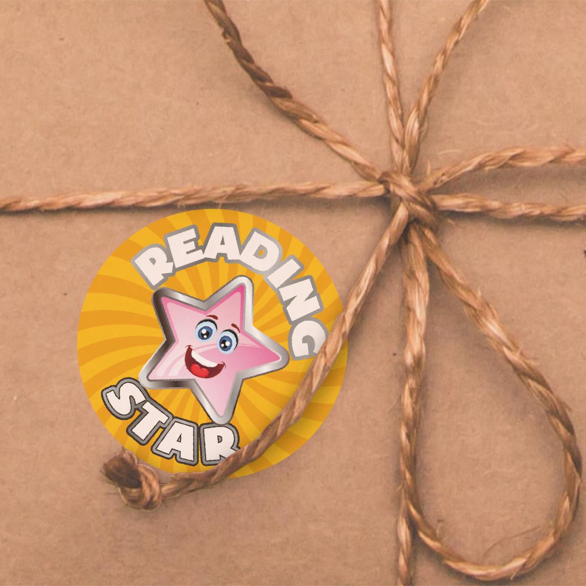 144 Star Reading - 30mm - Glossy Reward Literacy Stickers for Teachers & Parents