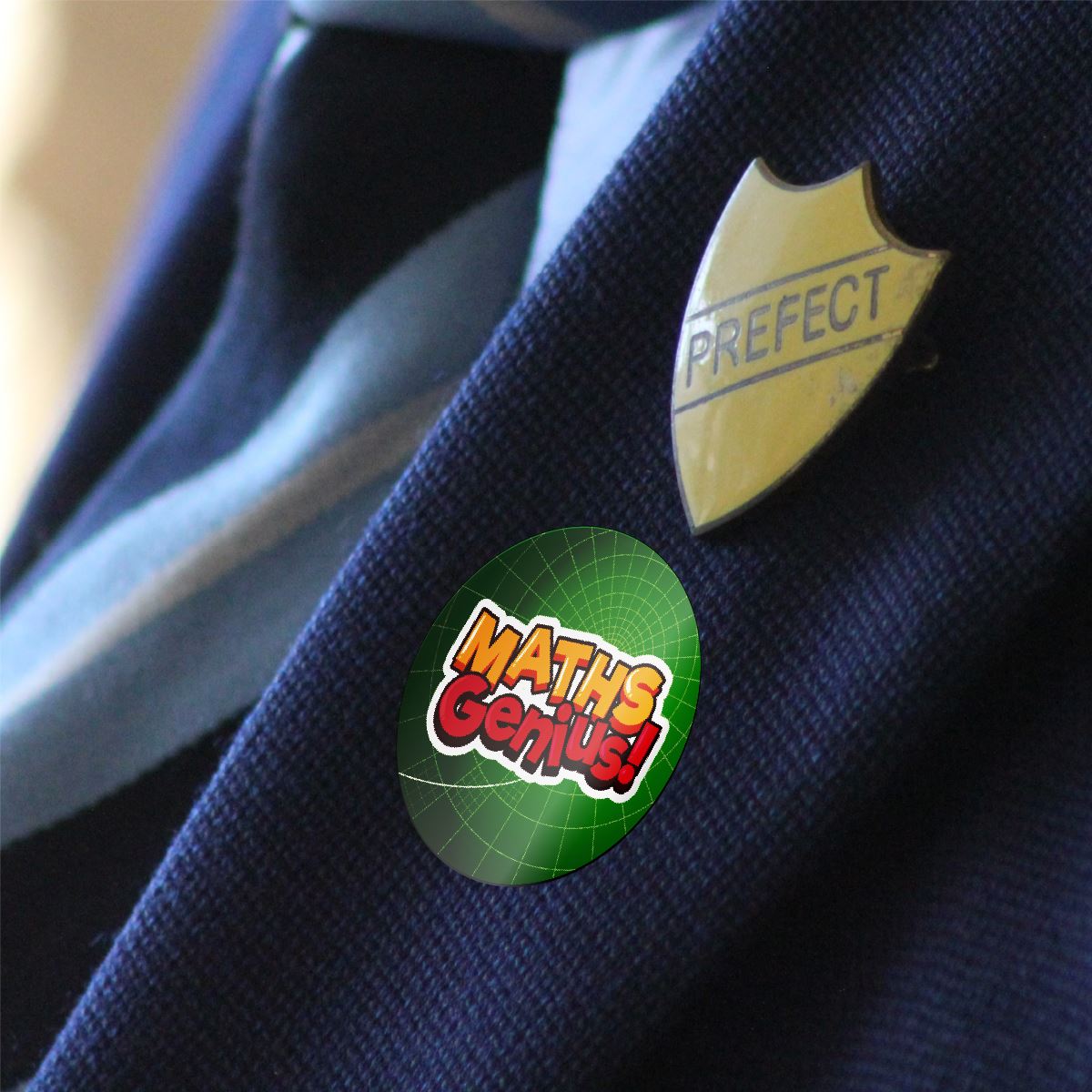144 Maths Genius - 30mm - Glossy Reward Stickers for Teachers & Parents