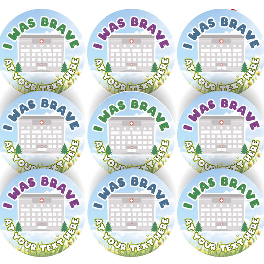144 I Was Brave At... Personalised 30mm Children's Reward Stickers for Doctors Nurses Dentists