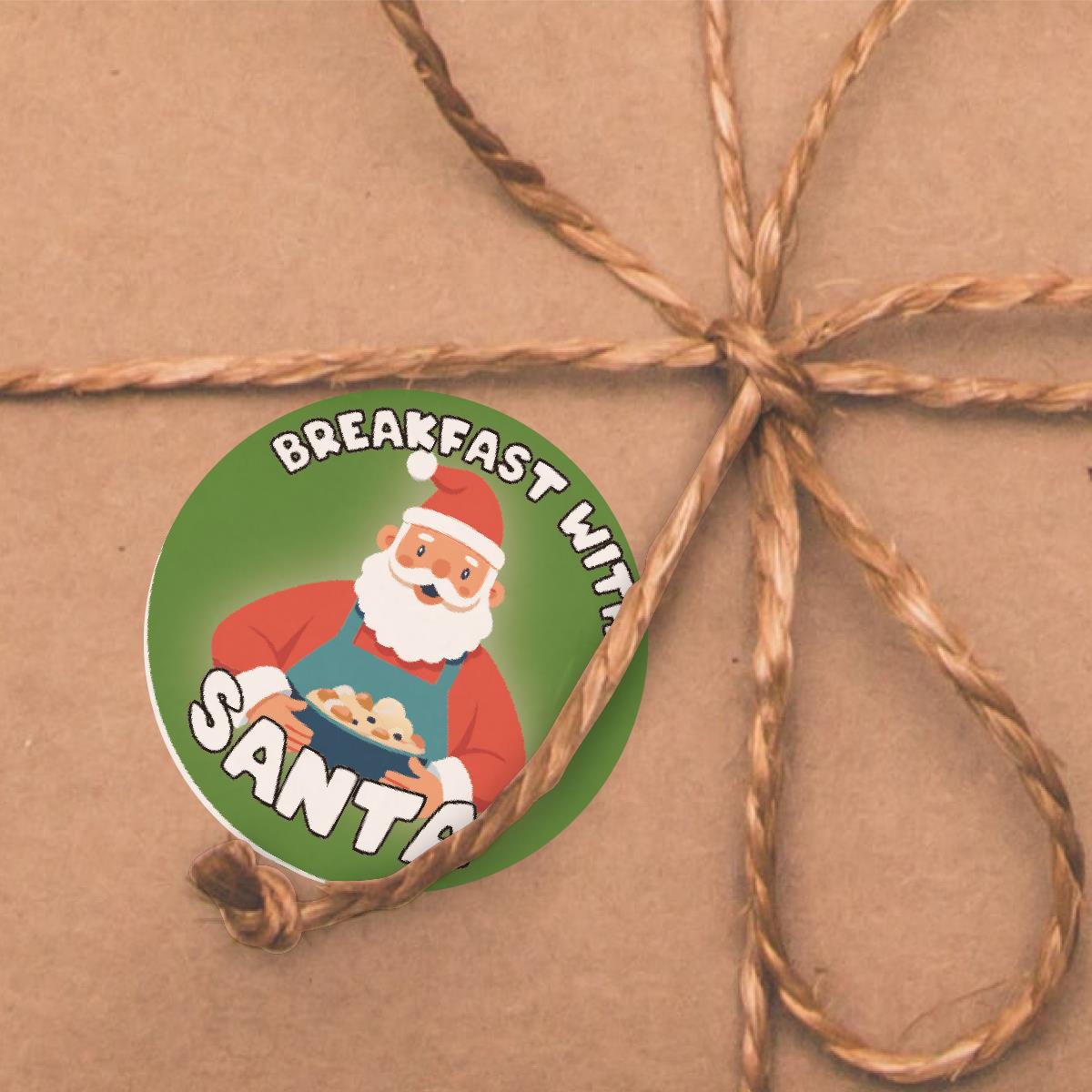 144 Breakfast with Santa 30mm Reward Stickers for School Teachers, Parents and Nursery