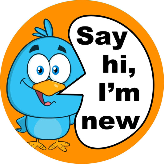 144 Say Hi, I'm New 30mm Introduction Stickers for Teachers and groups