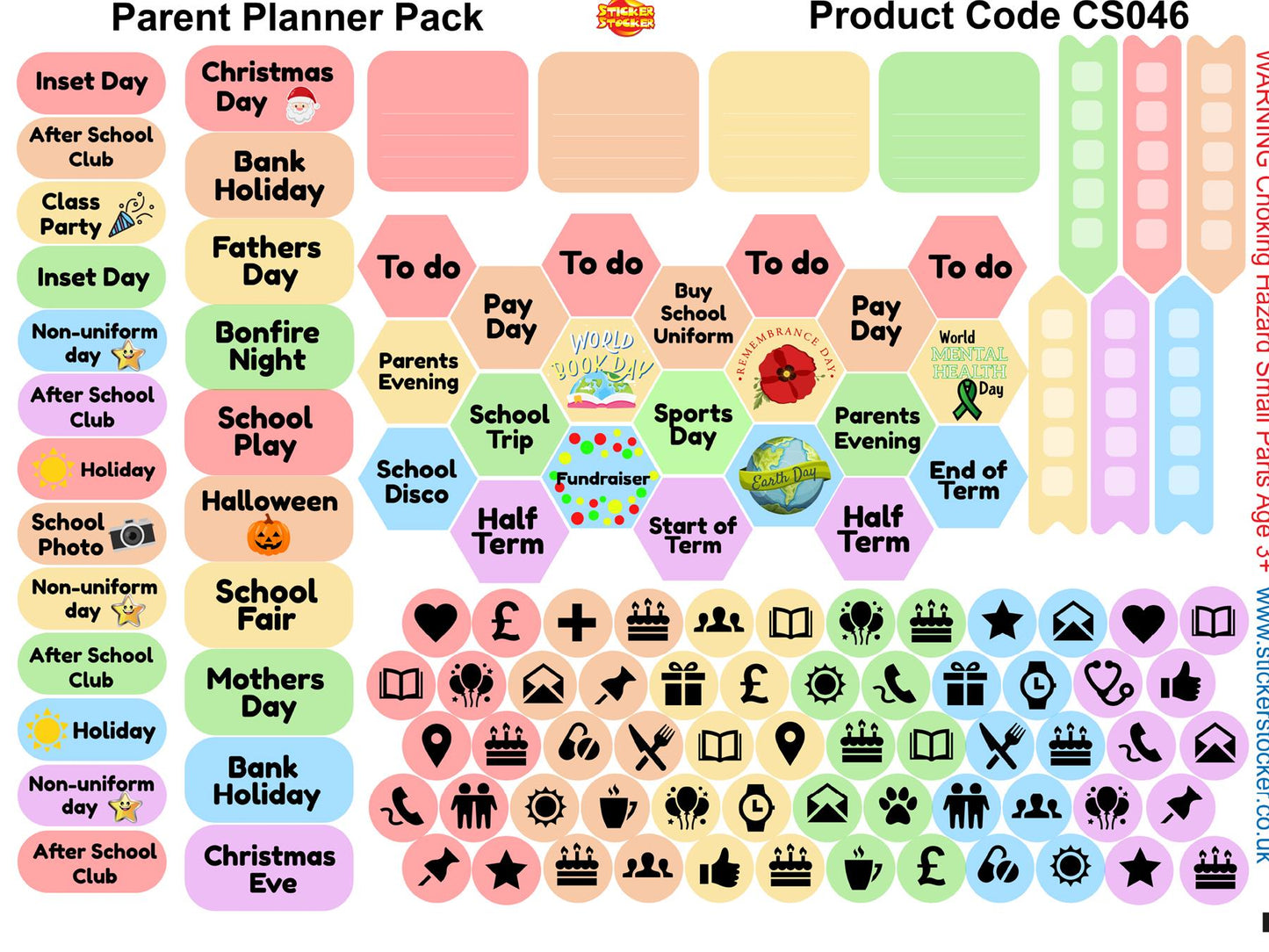 672 Parent Planner Stickers, Daily Routine Organiser Journal Stickers