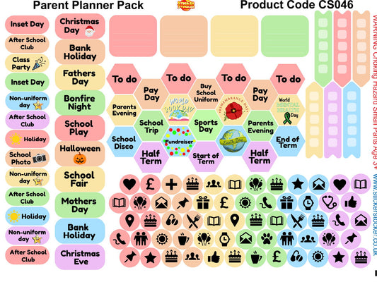 672 Parent Planner Stickers, Daily Routine Organiser Journal Stickers