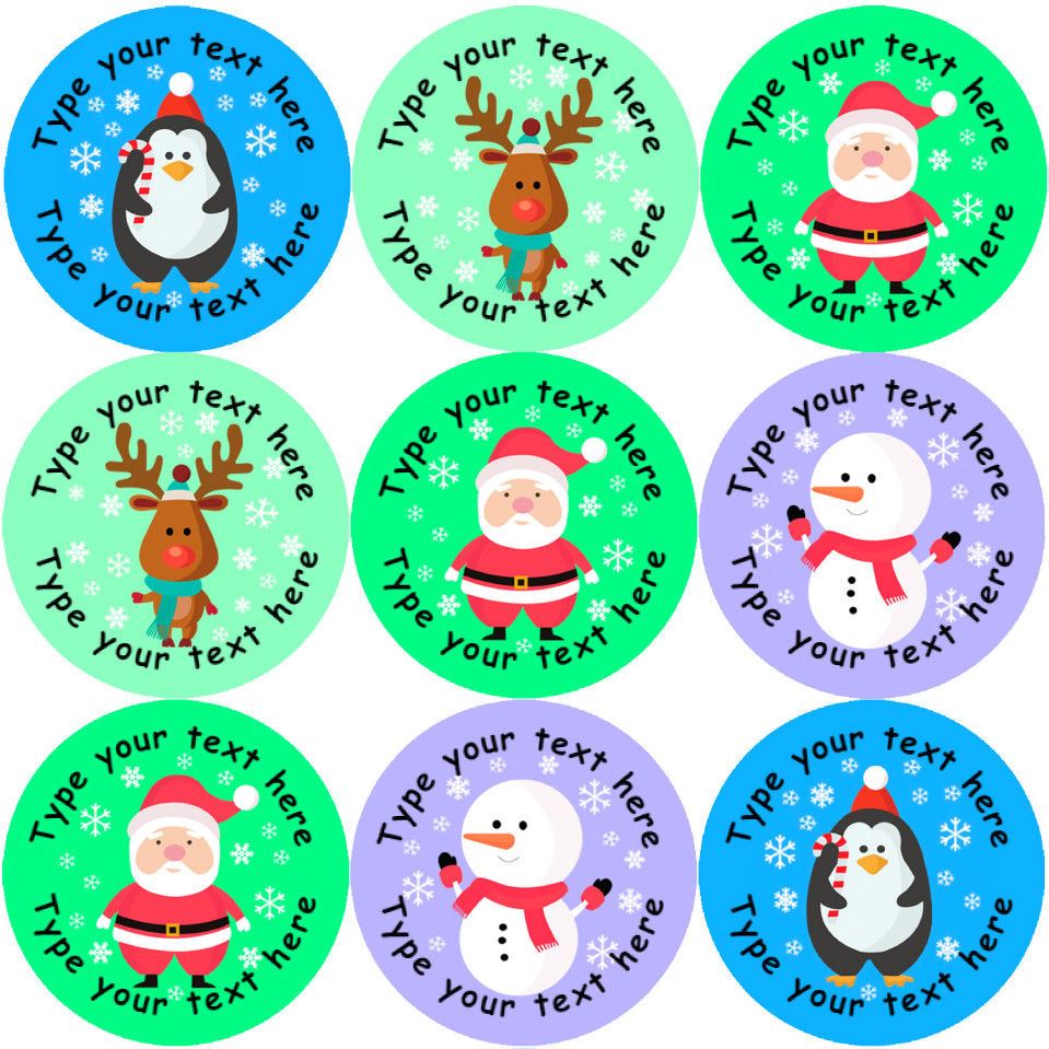 144 Personalised Christmas Friends 30mm Reward Stickers for School Teachers, Parents and Nursery