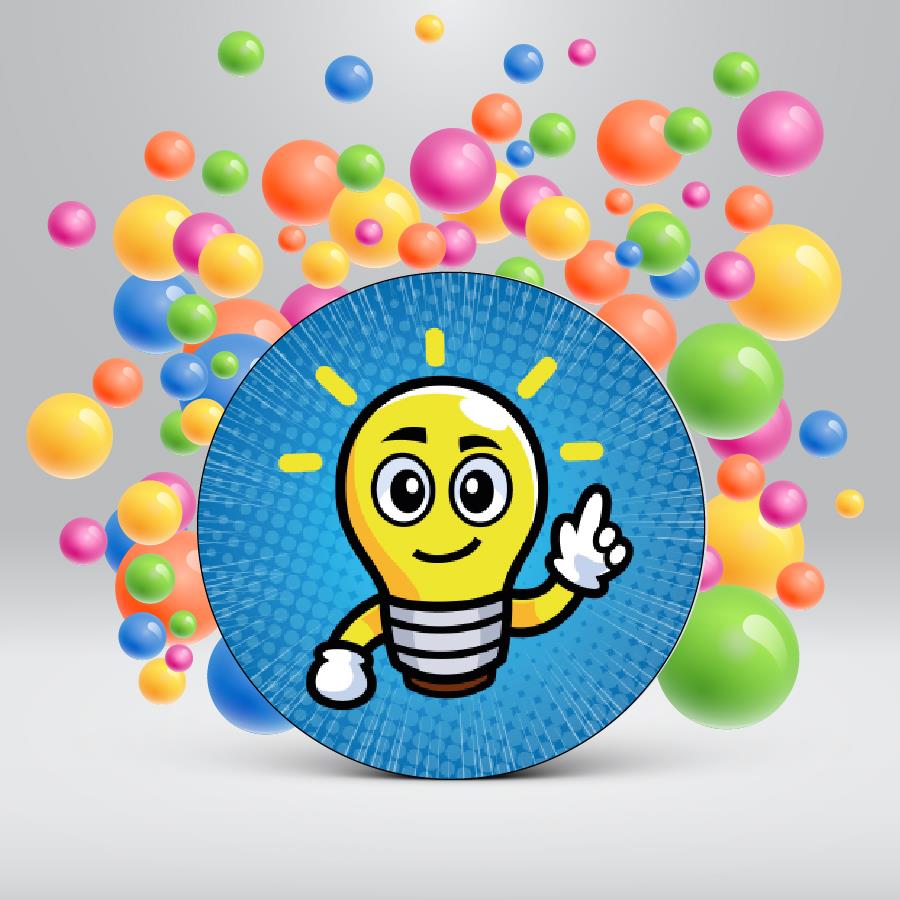 144 Great Idea Lightbulb 30mm Stickers for Teachers, Parents and Party Bags