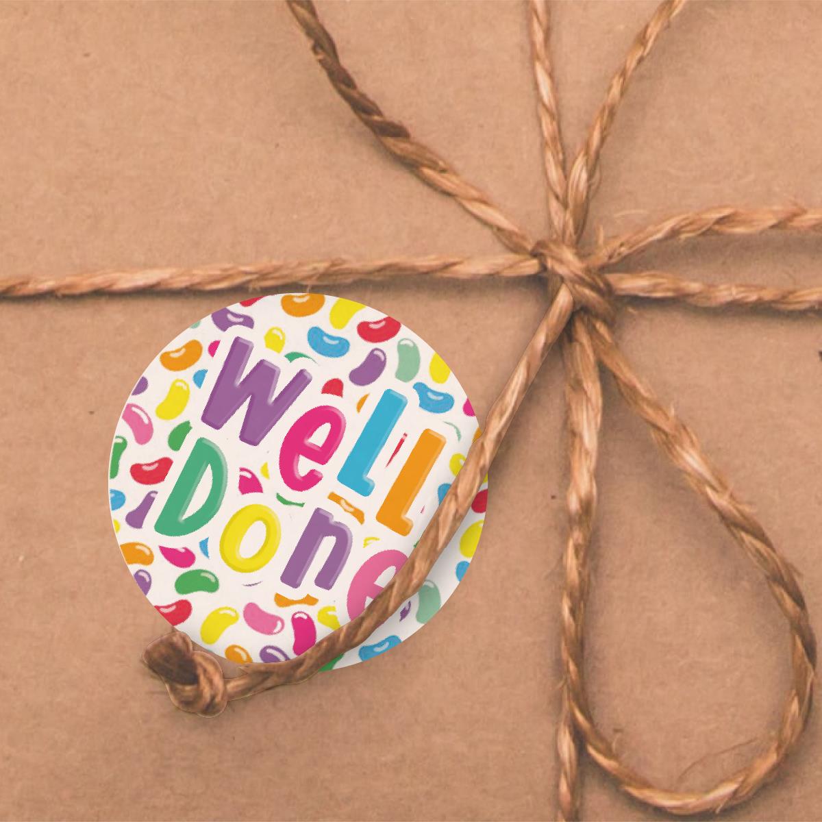 120 Well Done Jellybean Scented  30mm Reward Stickers for Teachers, Parents and Party Bags