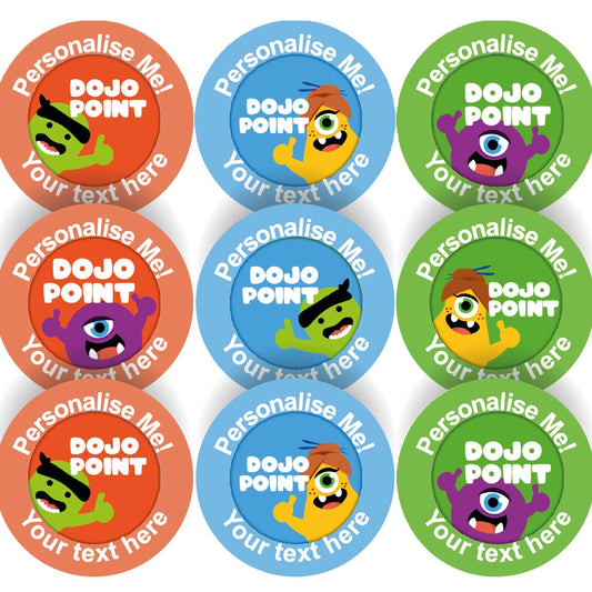 144 Personalised Dojo Points 30mm Reward Stickers for School Teachers, Parents and Nursery