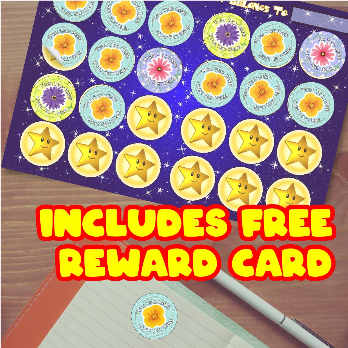 144 Personalised Spring Flowers 30mm Reward Stickers for School Teachers, Parents and Nursery