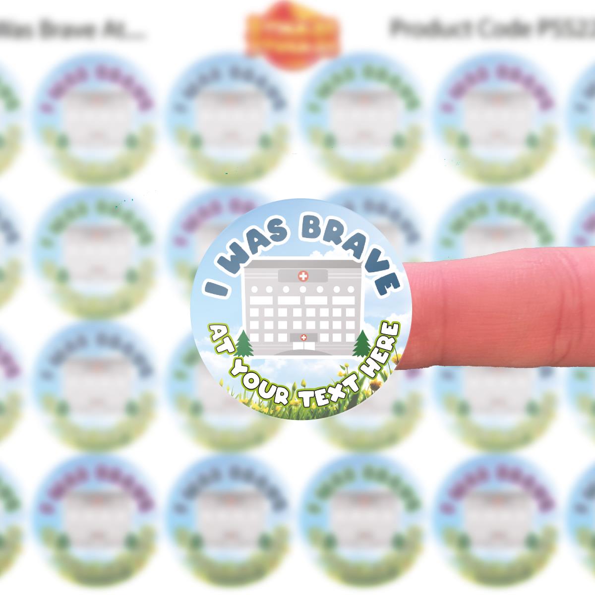 144 I Was Brave At... Personalised 30mm Children's Reward Stickers for Doctors Nurses Dentists