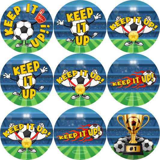 144 Keep It Up Footballs 30mm Stickers Glossy Reward Stickers