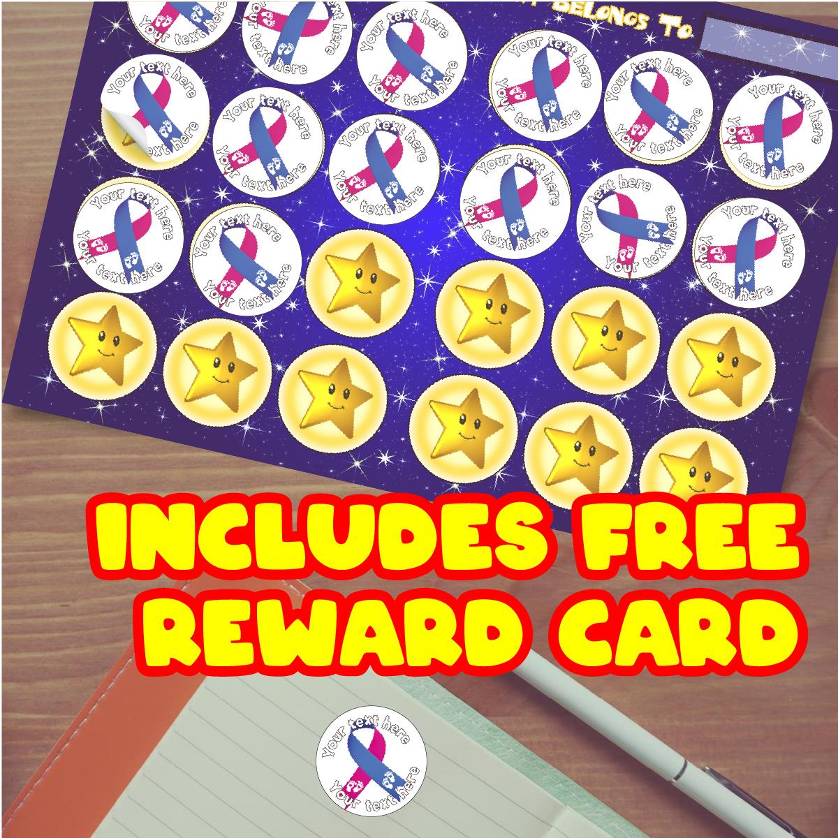 144 Personalised Baby Loss Awareness 30mm Reward Stickers for Charities, NHS