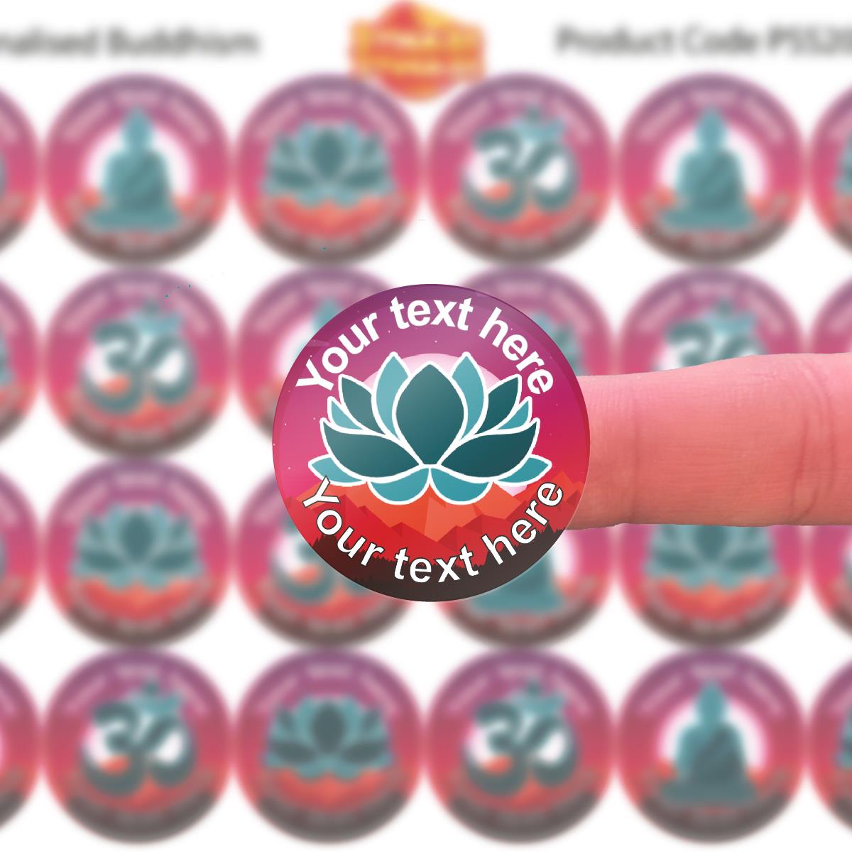 144 Personalised 30mm Buddhism Children Reward Stickers for School Teachers, Parents and Nursery