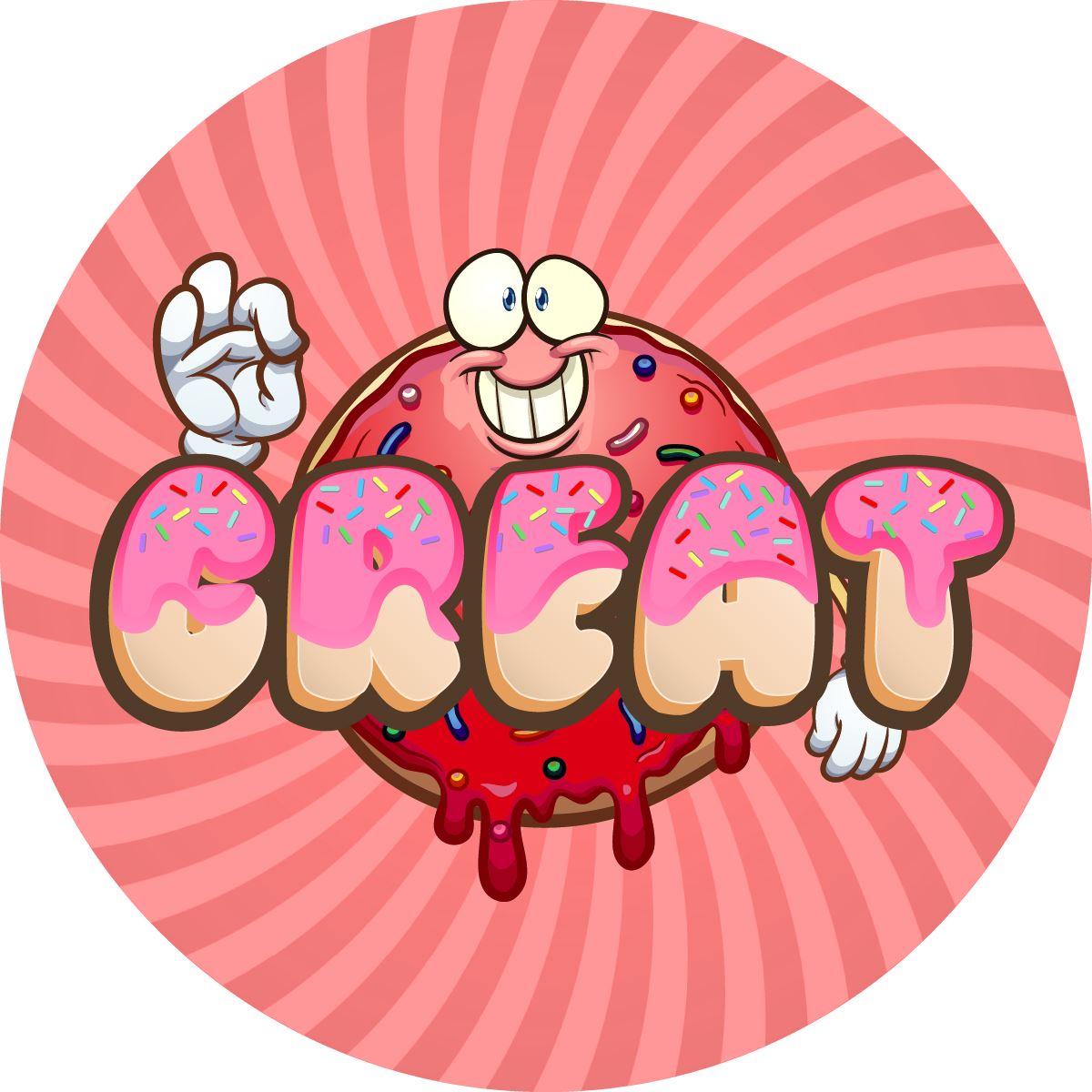 120 Strawberry Doughnut 30mm Scented Reward Stickers for Teachers, Parents and Party Bags
