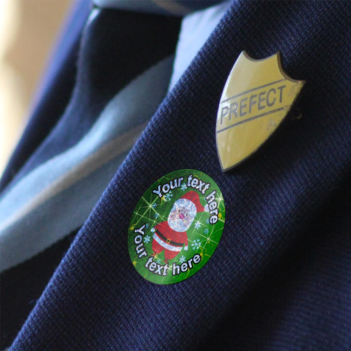 96 Personalised Sparkle Christmas Friends 30mm Reward Stickers + 60 Free Sparkle Smiles for School Teachers, Parents Nursery