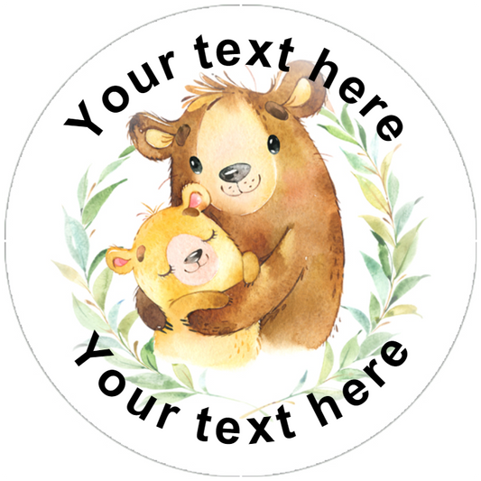Sticker Stocker 144 Personalised Bear Hug 30mm Reward Stickers for Teachers, Party Bag, Parents