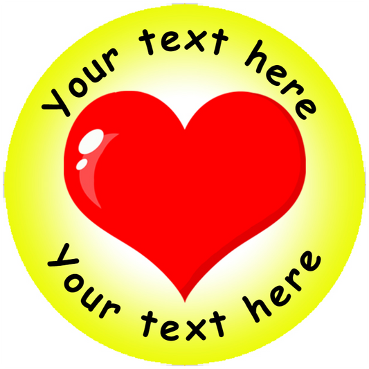 Sticker Stocker 144 Heart Personalised 30 mm Reward Stickers for School Teachers, Parents and Nursery